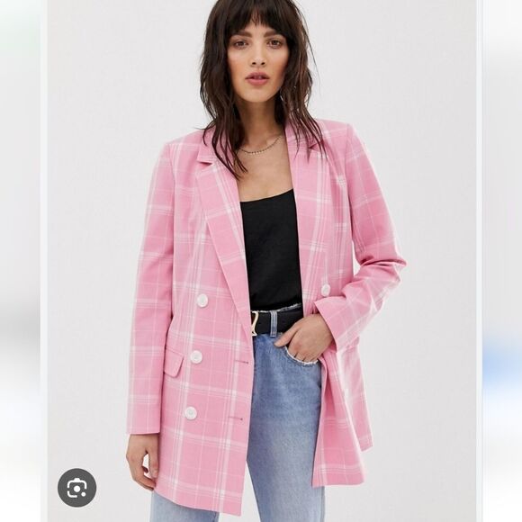 Vero Moda Check Double Breasted blazer oversized medium large 2025 Pantone Color - Picture 1 of 15